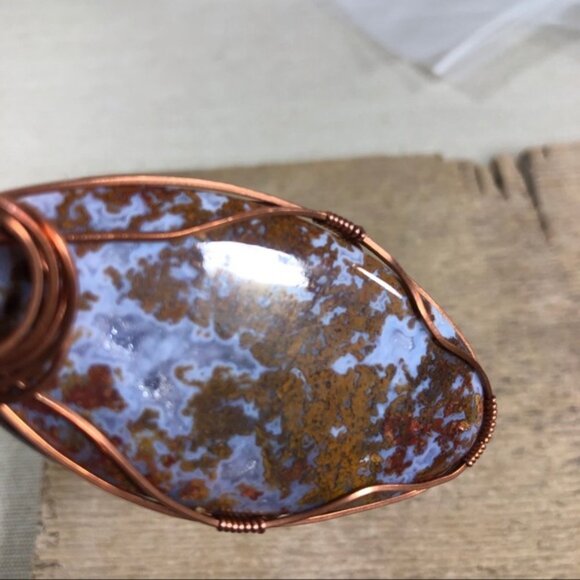 Rare Crazy Lace Moss Agate Necklace Pendant - Picture 4 of 6